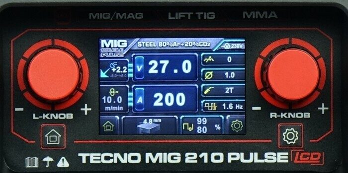 IDEAL Tecno MIG 210 DOUBLE PULSE LCD keevitusseade (poolautomaatne) (Welldo)